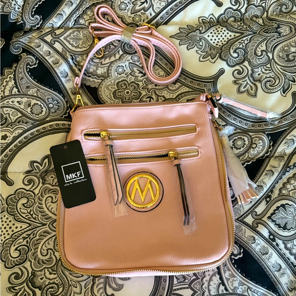 NWT Pink MKF expandable Crossbody Bag